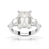 6.6 CT Lab Diamond Emerald and Tapper Cut Ring